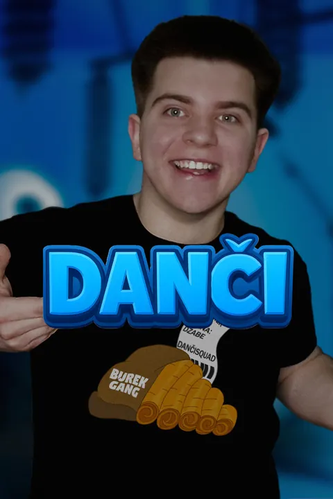 Danči wearing his merch